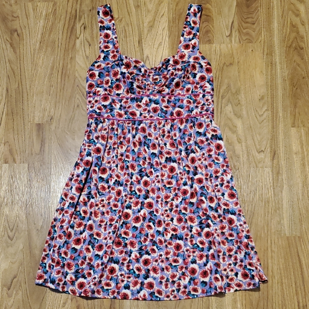 dELiA*s by Dolls Kill Floral Strappy Sleeveless Dress Purple Red Hot Pink